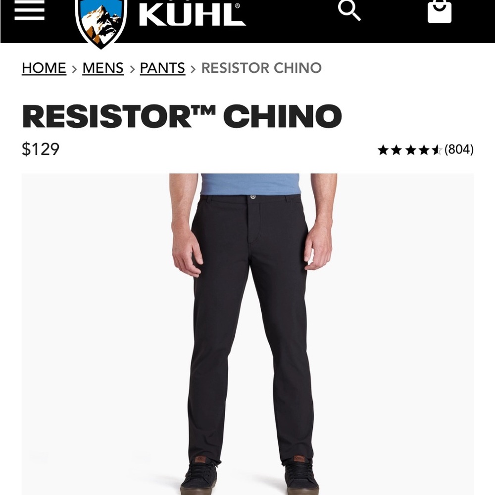 **SOLD** KUHL Men’s Resistor Chino Pants in Black